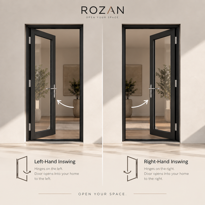 Black French door opening configuration