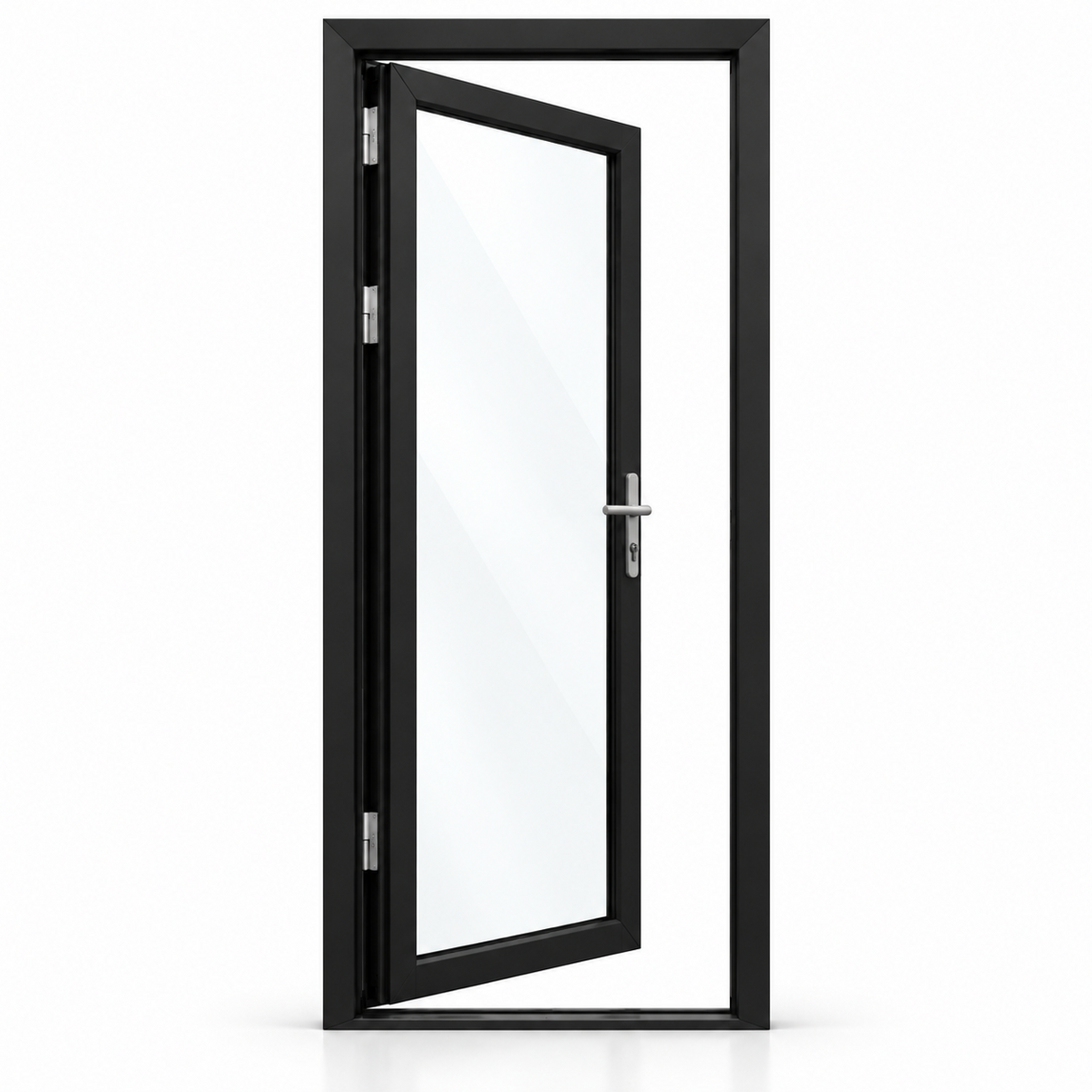 32 in. x 96 in. 1-panel black aluminum French patio door left hand inswing by ROZAN