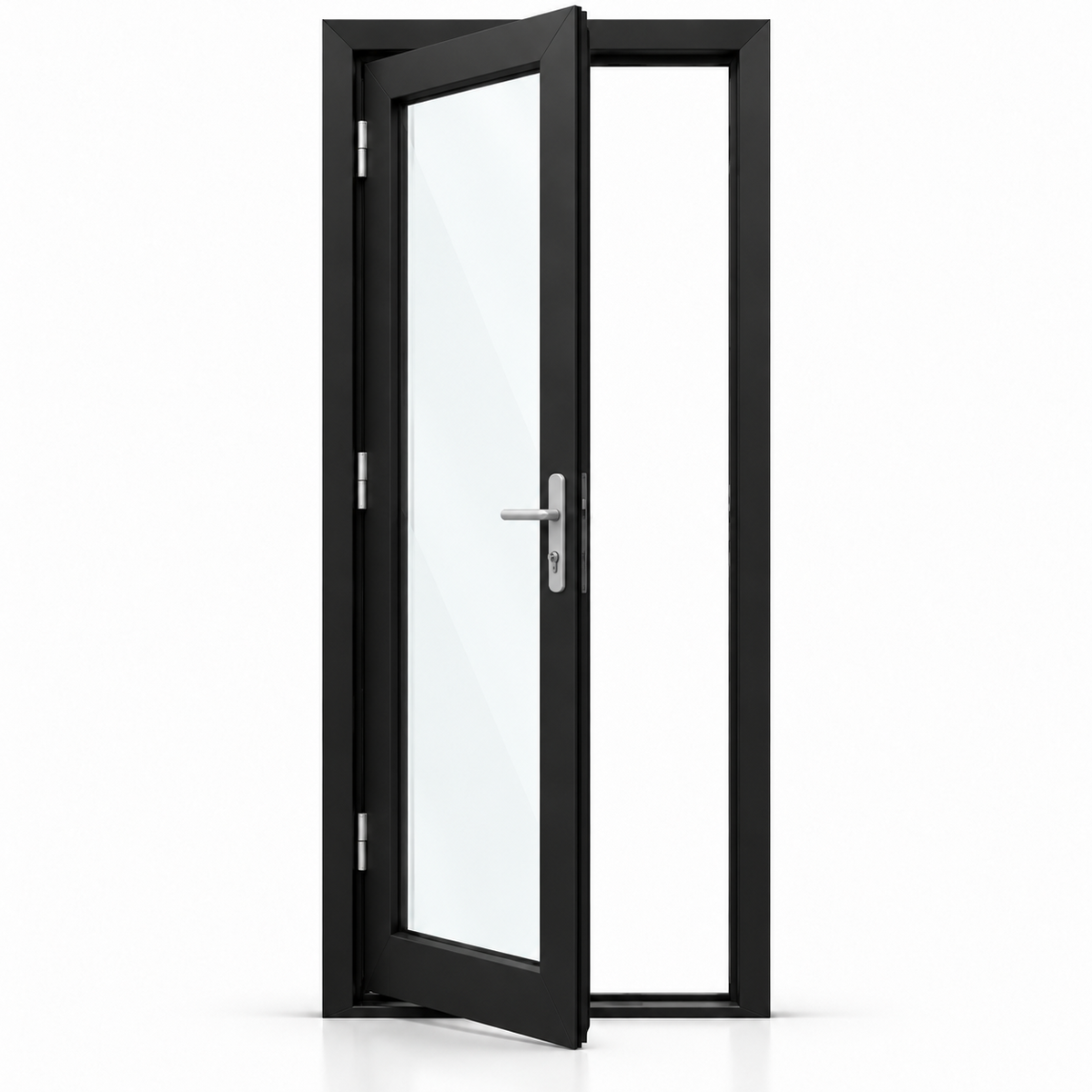 32 in. x 96 in. 1-panel black aluminum French patio door left hand outswing by ROZAN