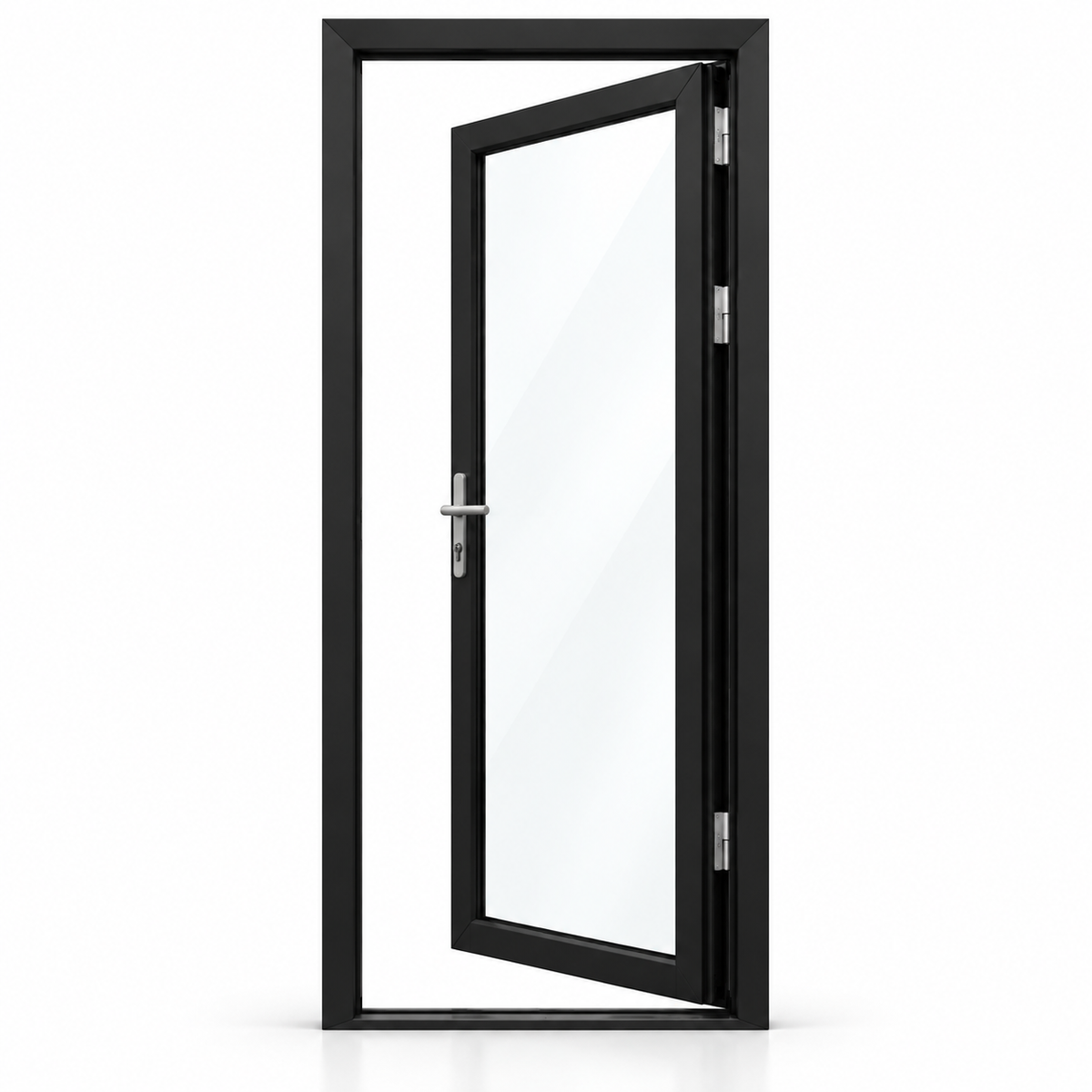 42 in. x 80 in. 1-panel black aluminum French patio door right hand inswing by ROZAN