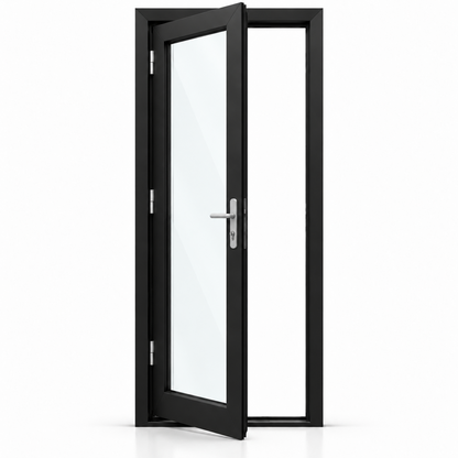42 in. x 96 in. 1-panel black aluminum French patio door left outswing by ROZAN