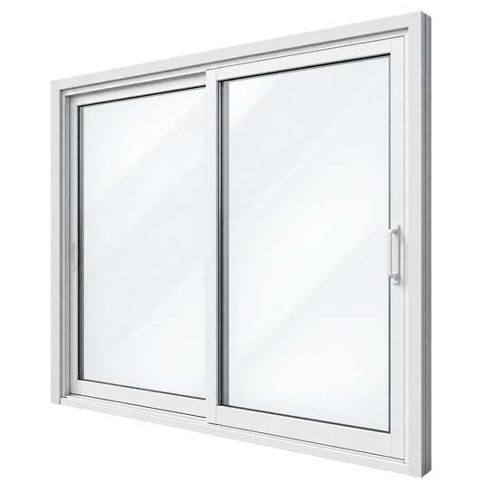 96 in. x 96 in. White Aluminum Sliding Patio Door