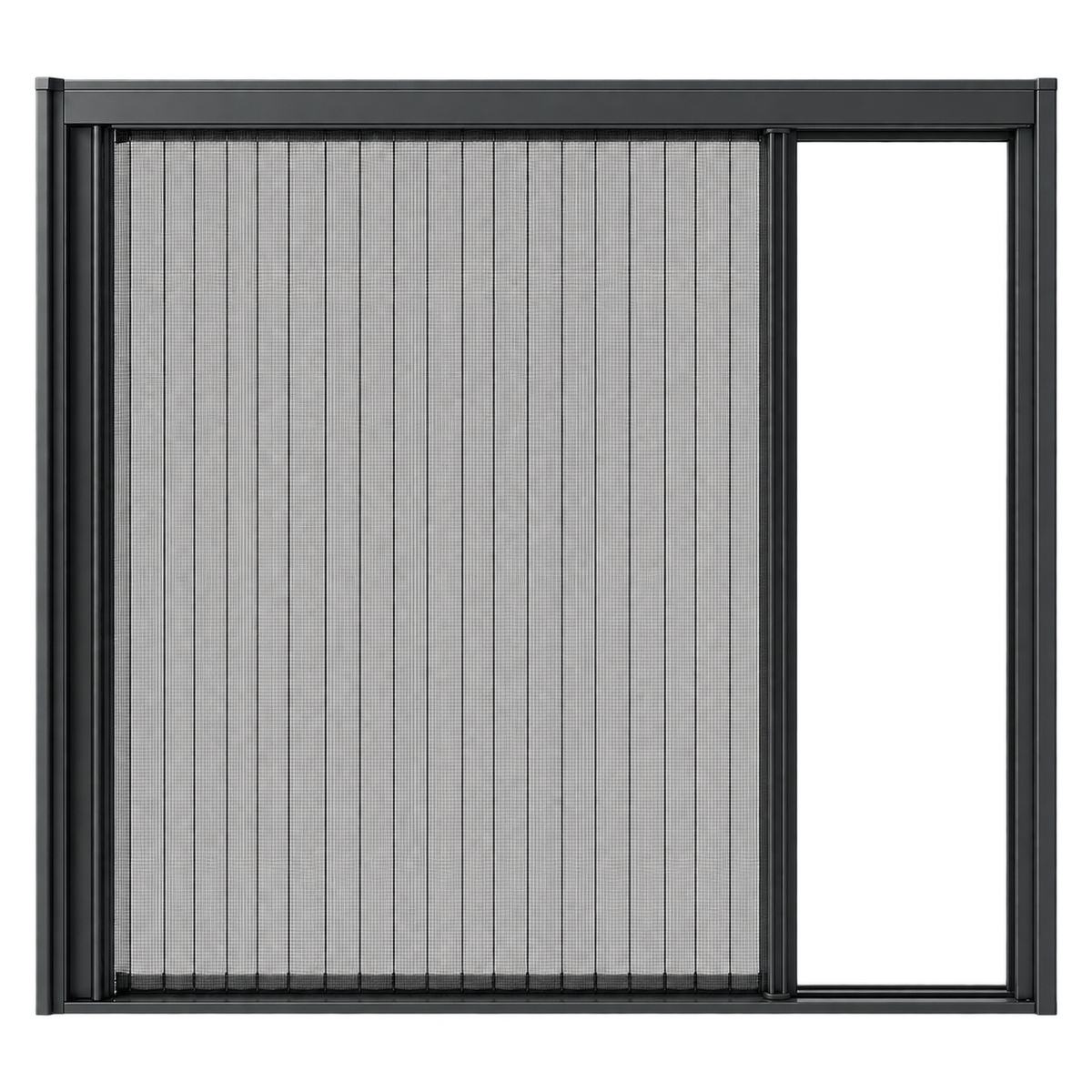 Black standard-opening retractable screen with single-side retraction